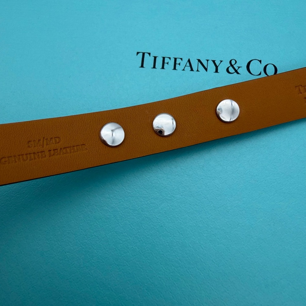 Tiffany & Co. Black New Narrow black Leather Bracelet in S/M sterling silver - Picture 10 of 11